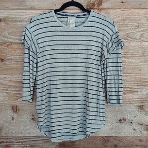 Anthropologie Dolan Striped Ruffle Sleeve Top XS